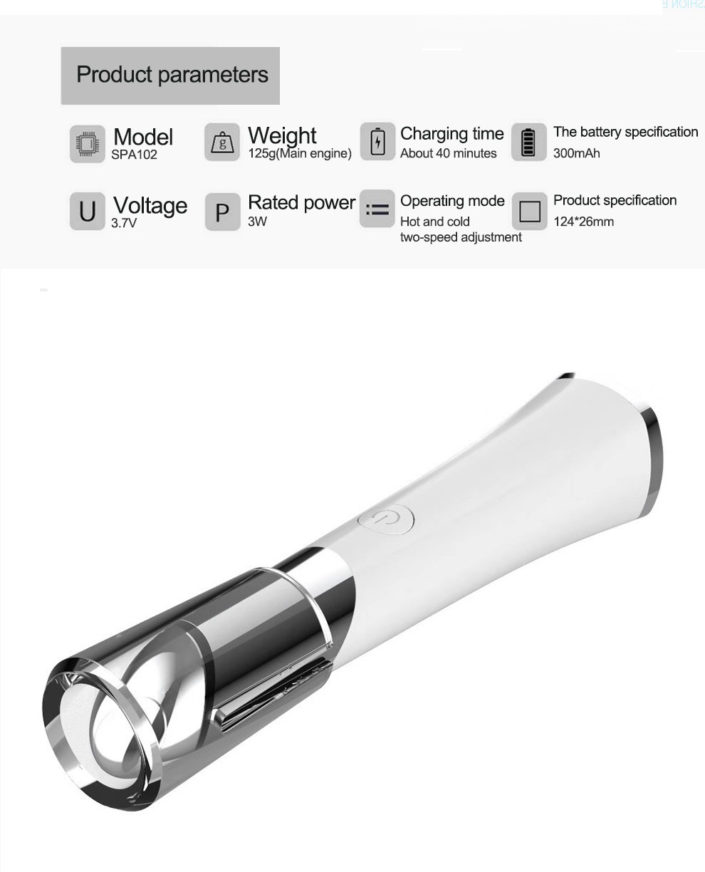 Beauty Eye Massager USB nabíjateľný masážny prístroj na tvár Podrobnosti o zariadení na starostlivosť o pleť