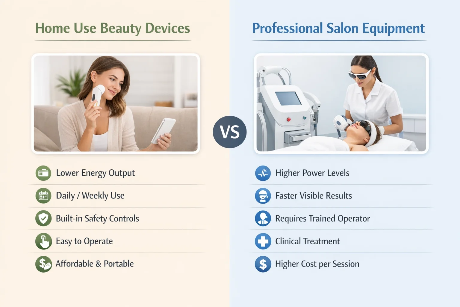 How Do Home Use Beauty Devices Compare to Professional Salon Equipment? How Do Home Use Beauty Devices Compare to Professional Salon Equipment?